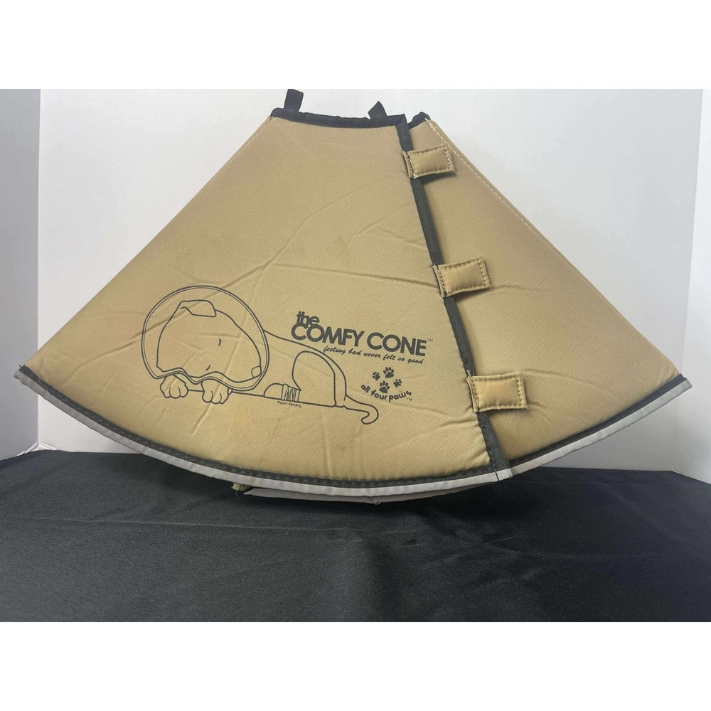 The Comfy Cone Pet Recovery Collar Cone Tan Med‎ Lng